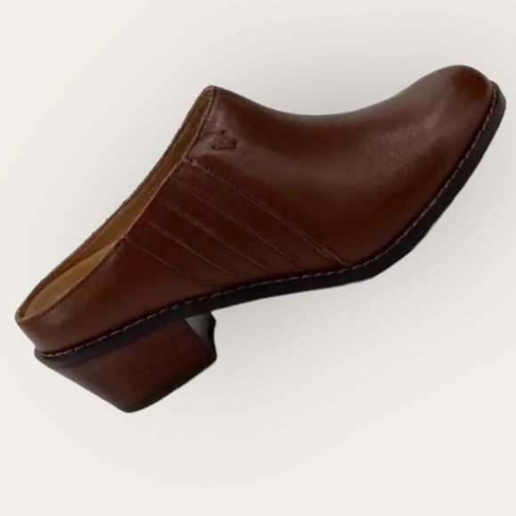 Vionic Nellie Mules Womens 5 US 36 EU Brown Leather Shoes Open Slip On Clog Heel - Picture 7 of 8